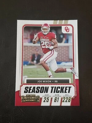 Joe Mixon 2021 Contenders Draft Picks Season Ticket Card #62 Oklahoma Sooners - Image 1 of 2