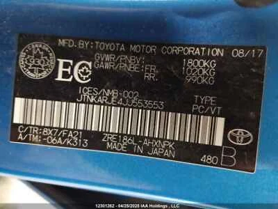 Used Right Tail Light Assembly fits: 2018 Toyota Corolla im quarter panel mounte - Image 1 of 4