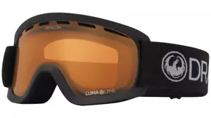 OCCHIALI DA NEVE DRAGON LIL D NUOVI CON ETICHETTE $55 CINTURINO A CARBONE LUMALENS LENTI AMBRA GIOVENTÙ - Foto 1 di 3