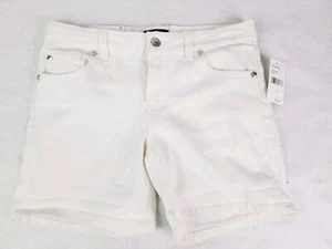 7 For All Mankind Shorts Girls Size 12 Roll Cuff Denim White Mid Length New - Picture 1 of 5