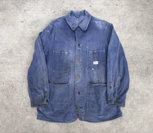 Vintage 1960's Sears Union Made Vat Dyed Denim Workwear Chore Coat Barn Jacket - Picture 1 of 9