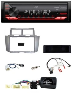 JVC Bluetooth USB DAB Lenkrad Autoradio für Toyota Yaris 2007-2011 silber - Bild 1 von 10