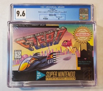 1997 F-Zero Super Nintendo SNES Video Game Brand New CGC Graded 9.6 Sealed A+ - Image 1 of 4