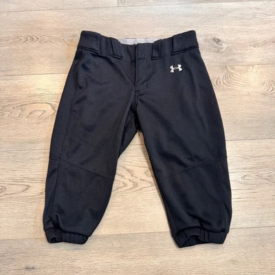 Under Armour UA Utility Girls' Softball Pants Black Youth Medium M Snap front - Image 1 of 4