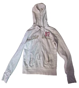 AEROPOSTALE MUJER PEQUEÑO 3/4 CREMALLERA JERSEY SUDADERA CON CAPUCHA BOLSILLOS - Imagen 1 de 9