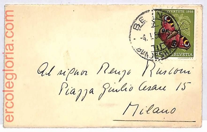 ad3006 - SUIZA - Historia postal - Cubierta - 1956 - Mariposas FAUNA Foto 1 de 1