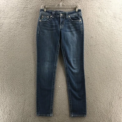 Miss Me Skinny Jeans Womens 29 Blue Denim Low Rise Zip Fly 5 Pockets Studded - Image 1 of 4