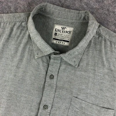 Camisa King Ranch Para Hombre 3XL Verde Manga Corta Algodón Rayón Abotonada Foto 1 de 4