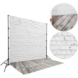 `Weiße Ziegelwand Mit Holzboden Fotografie Hintergrund Foto Backgrou - Bild 1 von 12