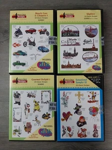 Lot of 4 Amazing Designs Machine Embroidery Designs CDs Muscle Car Skylines - Picture 1 of 9