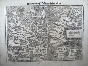 1548 Joh. Stumpf, Europa, Sea Monsters, Dekorativ, Sehr Selten Erste Ausgabe - Picture 1 of 8