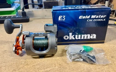 NEW Okuma CW-203DLX Left Handed Cold Water LC Trolling Reel Line Counter - Image 1 of 4