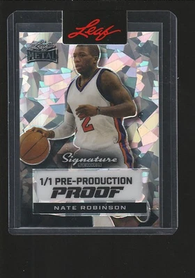 NATE ROBINSON 2024 Leaf Metal Signature Series Pre-Production Proof 1/1 card ICE - Image 1 of 2