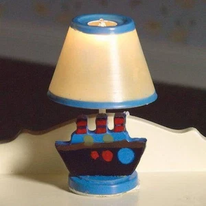 12V Blue Nursery Table Lamp with Boat Decoration for 12th Scale Dolls House - Picture 1 of 1