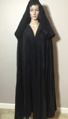 Vintage Black Velvet Purple Cape Goth Vampire Witchy Theater - Image 1 of 4