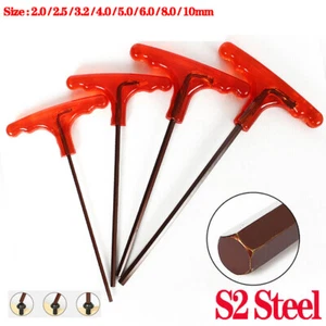 Metric 2/2.5~10mm S2 Steel T Handle Hex Key Wrench Allen Alan Maintenance Tools - Picture 1 of 9