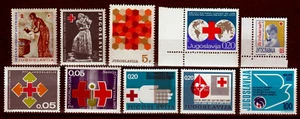 Yugoslavia Suplemento Cruz Roja, 10 valores ** de 1958-80 - Imagen 1 de 1