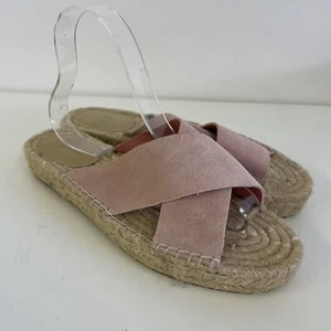 Gap rosa Wildleder Riemen Espadrilles Slipper flache Sandalen Größe 5,5 38,5 - Bild 1 von 10