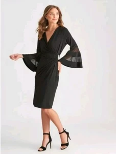 πNEW - Liz Jordan Luxe Size 18 Diamonte Stretch Faux Wrap Dress RRP $249.99π - Picture 1 of 9