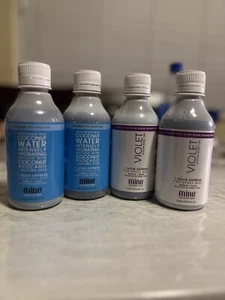 4 SET Mine Salon Professional 2VIOLET & 2Coconut Water  Color Base Tan 8 ozs. - Picture 1 of 5