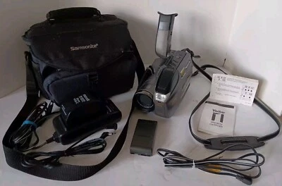 Panasonic Palmcorder PV-D209D VHS C Camcorder Black W/Charger & Carrying Case - Image 1 of 4