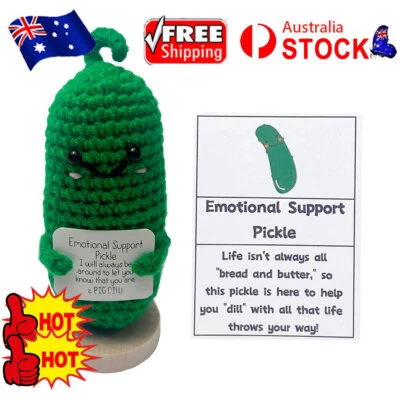 Handmade Emotional Support Pickled Cucumber Gift Crochet Emotional Support VN - image 1 of 4