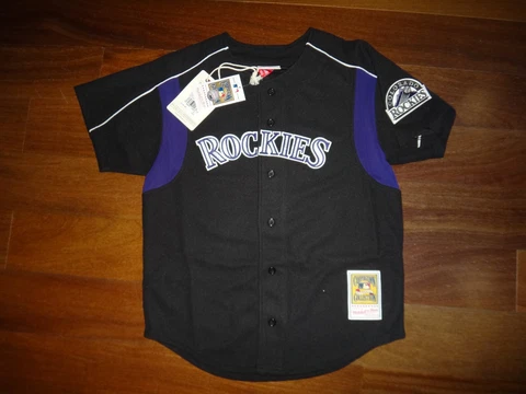 Larry Walker 2003 Mitchell & Ness Men's Rockies MLB Button Front BP Jersey M Cover