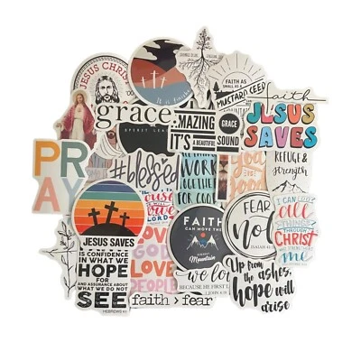 100pcs Jesus Stickers Pack | Christian Faith Bible Verse Decals - Image 1 of 4
