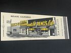 Livre d'allumettes vintage californien : « Reno's Cafe » Mojave, CA