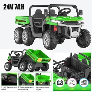 24V Kids 2 Seater Ride on Car Electric Dump Truck 4WD Power Wheels w/Remote MP3 - Picture 1 of 9