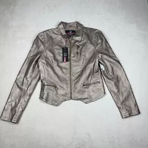 Dollhouse Outerwear Leather Jacket Women's Large Bronze NWT - Picture 1 of 9