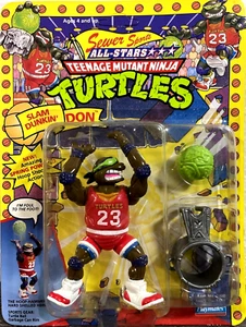 1991 Teenage Mutant Ninja Turtles Donatello Sewer Sports Slam Dunkin non perforato - Foto 1 di 13