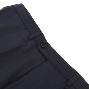 Jack Victor Flat Front NWT Dress Pants Size 34 US Armando Solid Blue 100% Wool - Picture 1 of 12