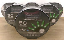 Box of 6 Celebrations Platinum LED Pro. Grade 50ct Green String Lights, New A3