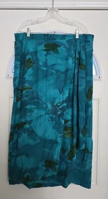 VTG Y2K CL Carol Little Wrap Skirt Women 22W  Green Multicolor Maxi USA - Image 1 of 4
