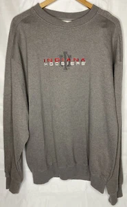 Indiana University Hoosiers Sweatshirt Majestic Fleece Pullover Crew Neck Size L - Picture 1 of 12