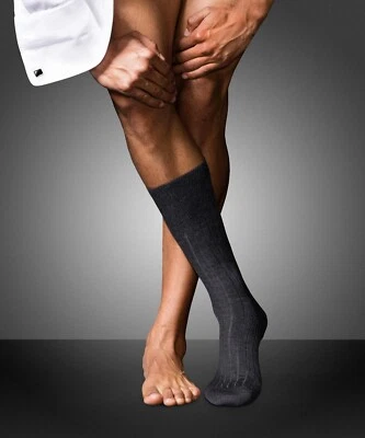 Calcetines largos de ternera cachemira gris ántra melange no 2 talla 7-8 EU 41-42 £80 Foto 1 de 4