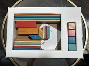 Tegu Magnetic Wooden Block Set 24 with 2 pcs Missing With Box and About Book - Picture 1 of 8