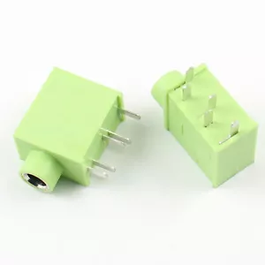 10Pcs Green 3.5mm Female Audio Connector 5 Pin DIP Stereo Headphone Jack PJ3025C - Picture 1 of 8