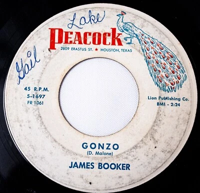 James Booker R&B Bayou Funk 45 Gonzo bw Cool Turkey on Peacock Foto 1 de 4