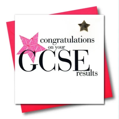CLAIRE GILES RETAIL Congratulations on your GCSE results, Pink Star, Embellished with a padded star