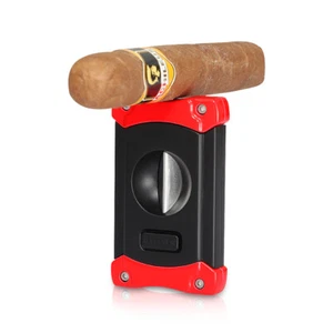 Cortador de cigarros de acero inoxidable de viaje Galiner soporte cortador en V punzón caja de regalo roja - Imagen 1 de 7