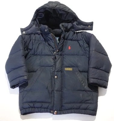 Abrigo Chaqueta Polo Ralph Lauren Niños Con Capucha Abombada Negro Talla 4T Foto 1 de 4
