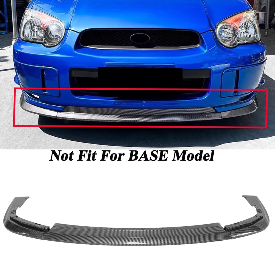 For Subaru WRX STI S203 2004 2005 VStyle Painted Carbon Painted Front Bumper Lip - Image 1 of 4