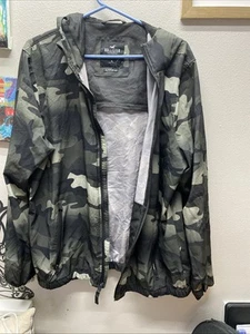 Hollister Men’s Camo Hooded Jacket – Size XLarge– Windbreaker RainCoat - Picture 1 of 8