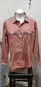 Panhandle Rough Stock Women's Sz XL Western Pearl Snap Shirt Rodeo Aztec Print - Picture 1 of 7