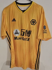 WOLVERHAMPTON WANDERERS Adidas Mens Soccer Jersey 2019/20 Size XL Fits Like LRG - Picture 1 of 6