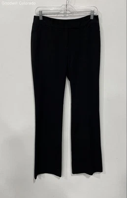 White House Black Market Womens Black Flared Leg Flat Front Dress Pants Size 4R - Image 1 of 4