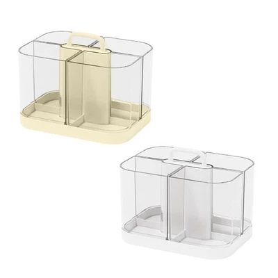 4 Segments Desk Pen Organiser Space Saving Large Capacity Makeup Brush Container - Image 1 of 4