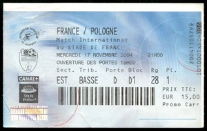 Ticket 2004 France vs. Poland Friendly  20775 - Picture 1 of 2